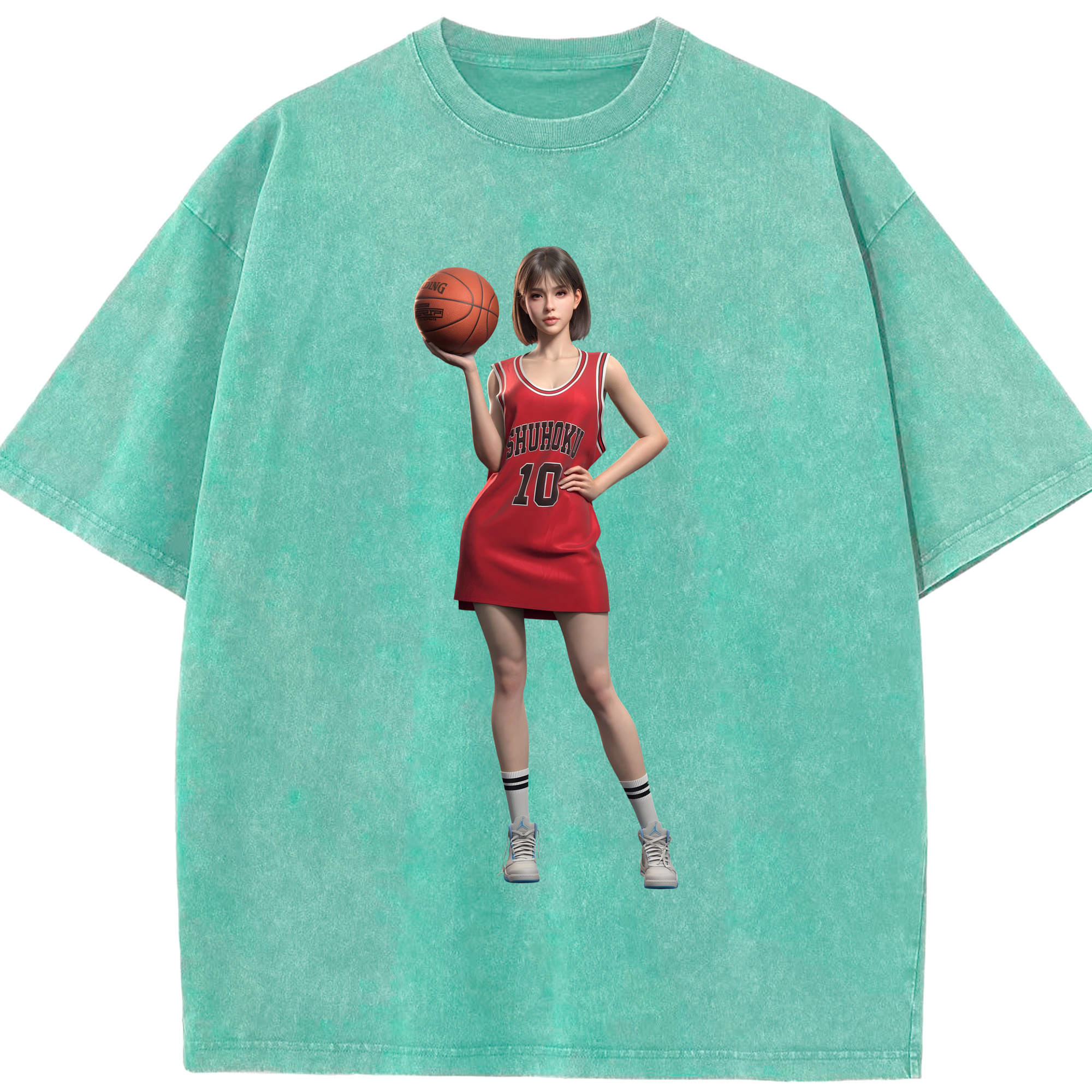 （画像用） SLAM DUNK／スラムダンク 綿100% ヴィンテージ風 半袖Tシャツ（フロントプリント）